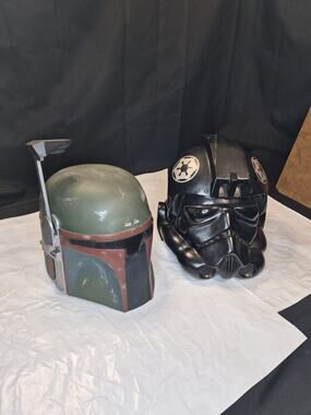 2 Star Wars Tie Fighter And BOBA FETT Masks By Don Post Mask Helmet Series 1997